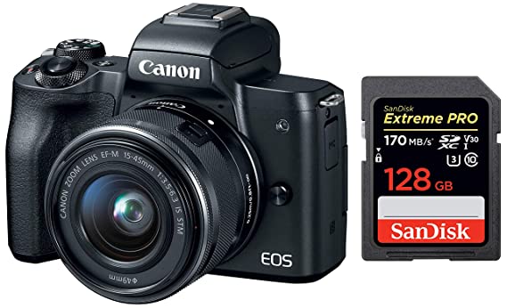 Canon M50 Mark II Mirrorless Camera + SanDisk 128GB Extreme Pro SDXC 