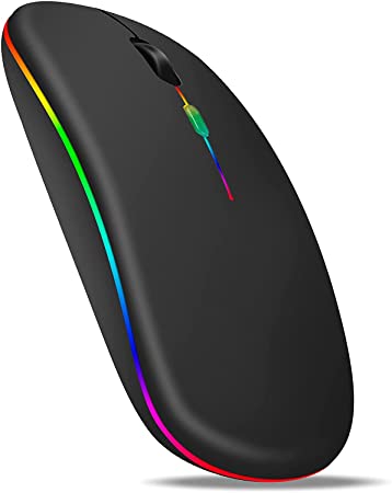 Muvit® Rechargeable Wireless Mouse with RGB LED Backlit Silent Click