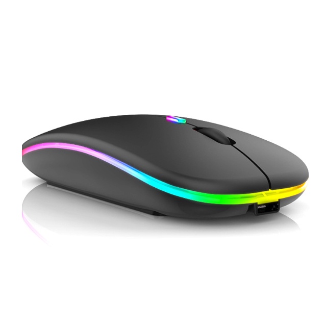 Rechargeable Ultra Thin Wireless A2 Mouse (Black)